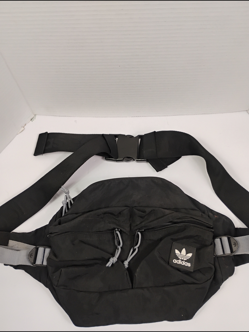 adidas Black Waist Bag with Trefoil Logo